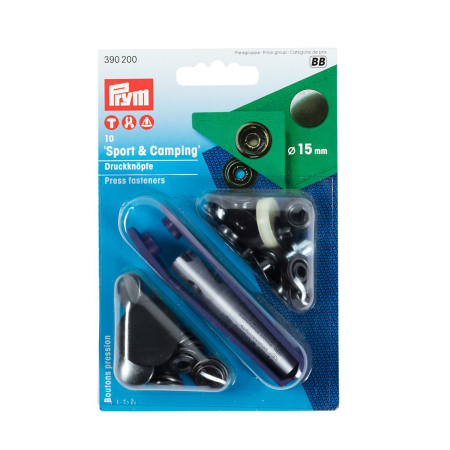 Bouton pression sans couture Sport & Camping, 15mm, bruni (390200)
