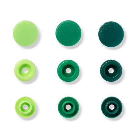 Color Snaps bouton pression vert, Prym Love, plastique 12,4mm, 30 pièces (393002)