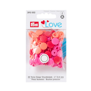 Color Snaps bouton pression rouge, Prym Love, plastique 12,4mm, 30 pièces (393002)