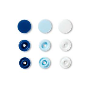 Color Snaps bouton pression bleu blanc bleu clair, Prym...
