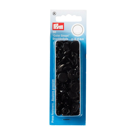 Color Snaps bouton pression noir, plastique 12,4mm, 30 pièces (393105)