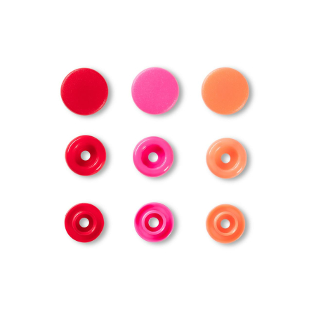 Color Snaps bouton pression rouge, Prym Love, plastique 12,4mm, 30 pièces (393138)