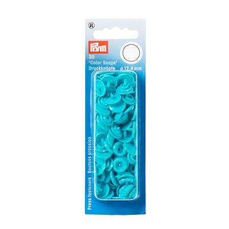 Color Snaps bouton pression turquoise, Prym Love, plastique 12,4mm, 30 pièces (393146)