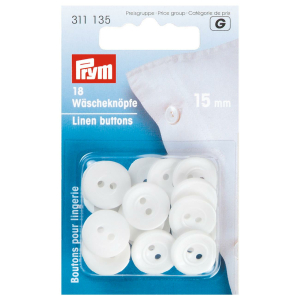 Boutons pour lingerie, 15mm, blanc (311135)