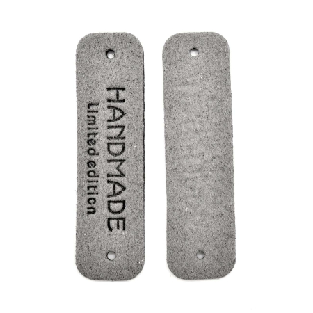 Appliqué étiquette "handmade limited Edition" Label gris