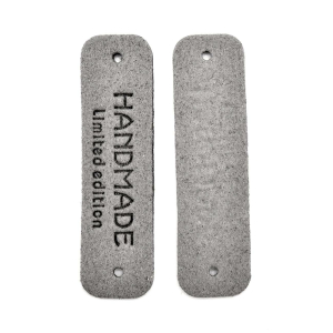 Appliqué étiquette handmade limited Edition Label gris