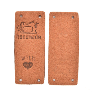 Appliqué étiquette Handmade with heart Label marron