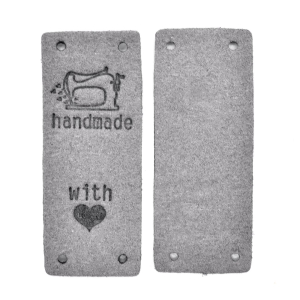 Appliqué étiquette Handmade with heart Label gris