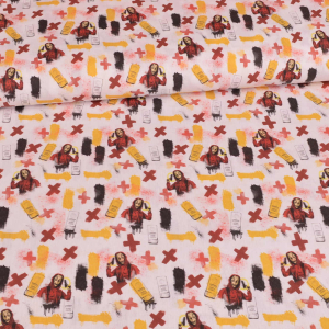 Tissu coton - La Casa de Papel - blanc