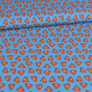 Tissu coton - Superman logo - aqua