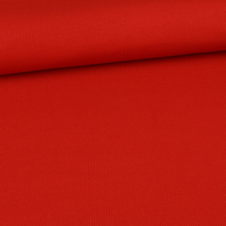 Jersey coton côtelé - uni rouge foncé