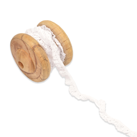 Ruban élastique dentelle coton - blanc 19mm