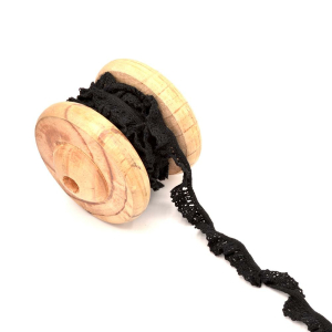 Ruban élastique dentelle coton - noir 19mm