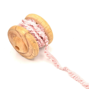 Ruban élastique dentelle coton - vieux rose 19mm