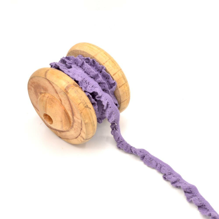 Ruban élastique dentelle coton - lilas 19mm