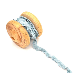 Ruban élastique dentelle coton - bleu glacier 19mm