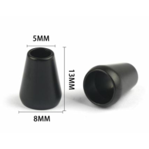 Embout de cordon cône large - noir mate - 5mm passage