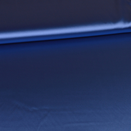 Tissu satin extensible - Uni bleu royal