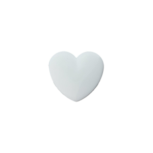 Poly-bouton oeillet cœur 12mm blanc