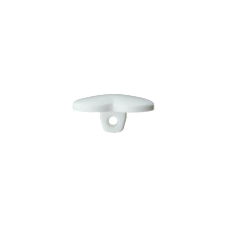 Poly-bouton oeillet c&oelig;ur 15mm blanc