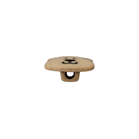 Poly-bouton oeillet ours 15mm beige