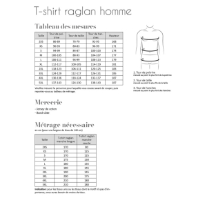 Fadenkäfer patron de couture papier T-shirt raglan homme