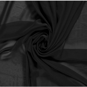 Tissu voile polyester uni noir