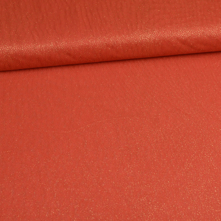 Tissu tulle paillet Soft - rouille gold
