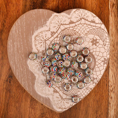 Perles paillettes - multicolore - 10x5mm
