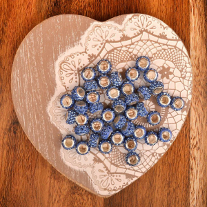 Perles paillettes - bleu fumé - 10x5mm