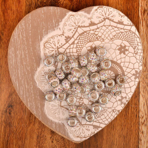 Perles paillettes - blanc - 10x5mm