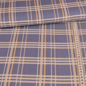 Viskose Webware - Karomuster Jeansblau