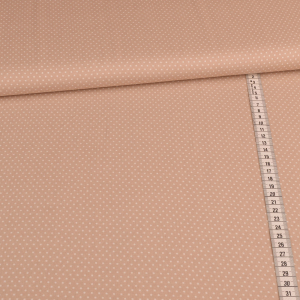 Viscose mini pois blanc sur beige