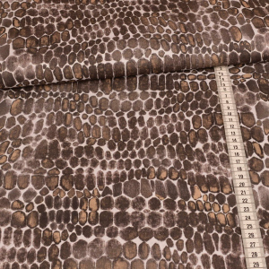Tissu coton - Animal Print Snake marron