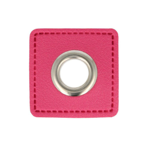 Oeillet simili cuir patch pink 11mm - Nickelé