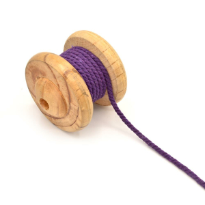 Cordon coton torsadé 6mm uni lilas