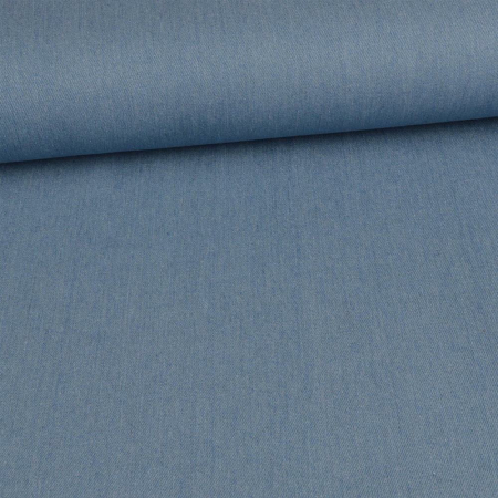 Tissu jeans coton uni - bleu clair