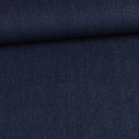Tissu jeans coton uni - bleu foncé