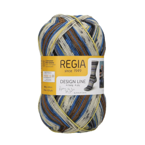 REGIA Laine à chaussettes Color Design Line 4 fils, 02460 Bamble 100g