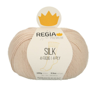 REGIA Laine à chaussettes Premium Silk 4 fils, 00005 lin Mel. 100g