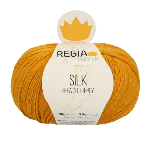 REGIA Laine à chaussettes Premium Silk 4 fils, 00025 Gold 100g