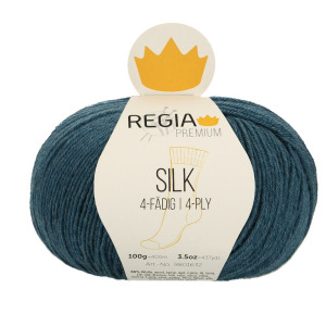 REGIA Laine à chaussettes Premium Silk 4 fils, 00065 Teal 100g