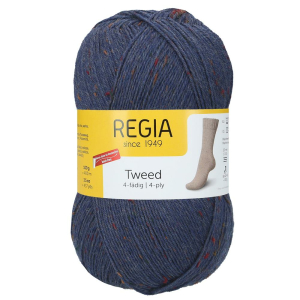 REGIA Laine à chaussettes Uni Tweed 4 fils, 00052...