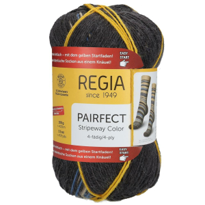 REGIA Laine à chaussettes Color Pairfect Line 4 fils, 02299 Beige- Brown 100g