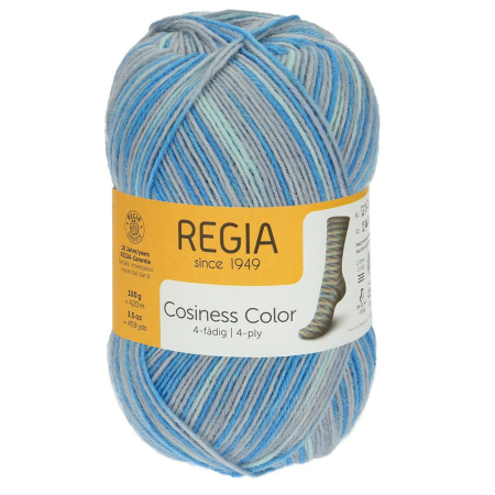 REGIA Laine à chaussettes Color 4 fils, 01249 Restful 100g