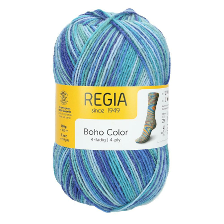 REGIA Laine à chaussettes Color 4 fils, 01277 Hairbands 100g
