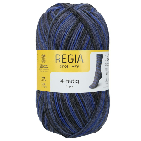 REGIA Laine à chaussettes Color 4 fils, 01337 Reliability Color 100g