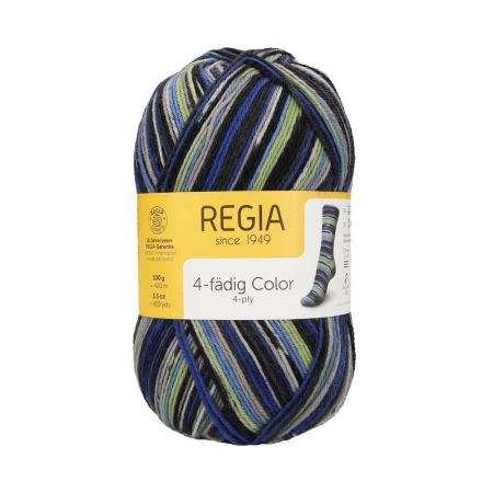 REGIA Laine à chaussettes Color 4 fils, 03805 Pea Green 100g
