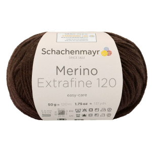Schachenmayr laine mérnios Extrafine 120, 00112 Mocca 50g