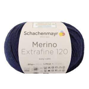 Schachenmayr laine mérnios Extrafine 120, 00150 Marine 50g